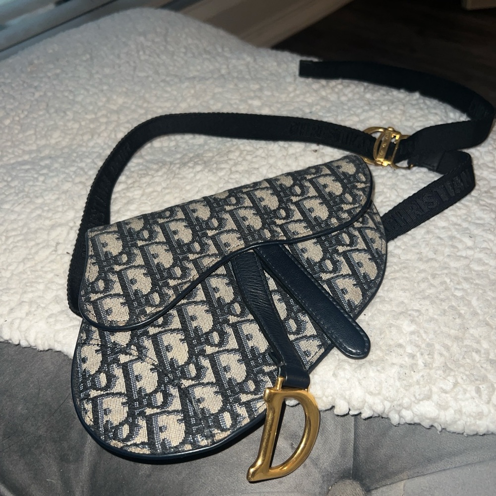 Dior Black and Gold Crossbody Bag with Iconic Design